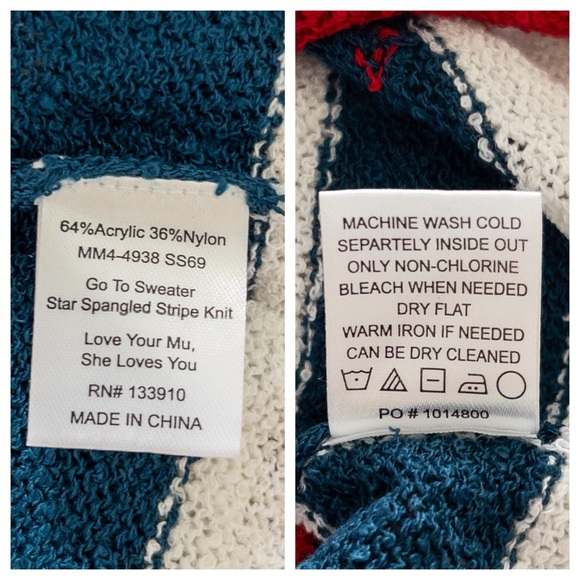 NWT Show Me Your MuMu Go To Sweater Red White Blue Star Spangled Size M - Picture 8 of 10